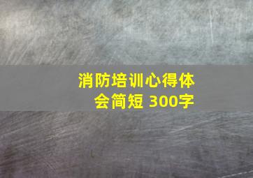 消防培训心得体会简短 300字